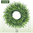 thumbnail image 4 of 24" Artificial Boxwood Wreath for Front Door, Spring Summer Greenery Wreath, All-Season Indoor Outdoor Farmhouse Wall Window Decor, 4 of 8