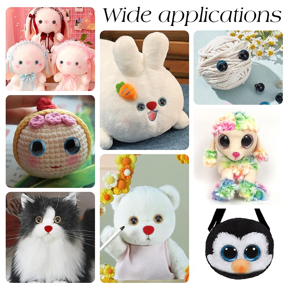 200pcs 20 Colors Safety Eyes Washers Resin Craft Eyes Backs Stuffed Crochet Washers Eyes Nose Gaskets Kawaii Eyes Washers