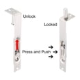 thumbnail image 4 of Uxcell 6 inch Stainless Steel Door Concealed Slide Lock Latch Flush Bolt, Silver Tone 2 Pack, 4 of 6