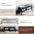 thumbnail image 4 of 33.46-Inch 2-Tier Black Bamboo Entryway Bench, End of Bed Bench for Bedroom, Living Room, or Hallway, Holds Up to 300 lbs, 4 of 6