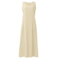 thumbnail image 5 of HAJWOH Summer Dresses for Women Cotton Linen Dresses for Beach Vacation Sleeveless Loose Maxi Dress with Pockets, 5 of 7