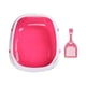 thumbnail image 3 of Caja de arena semicerrada para gatos, inodoro, arenero portátil con borde alto, a prueba de salpicaduras Rosa, 3 of 9
