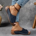 thumbnail image 5 of longantii Orthopedic Casual Sandals for Women Arch Support Summer Flat Sandals Wide Slip on Non Slip Orthopedic Slippers Beach Vacation 2026 New Orthopedic Shoes Blue, 5 of 5