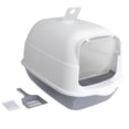 thumbnail image 2 of Caja de arena para gatos con capucha Inodoro para gatos completamente cerrado Bandeja de arena para gatos Arena para gatos grande Gris Yuyangstore Bandeja de arena para gatos, 2 of 8