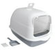thumbnail image 2 of Caja de arena para gatos, caja de arena para fugas completamente cerrada para gatos pequeños, caja de arena para gatos de borde alto e inodoro, fácil Gris Yinane Bandeja de arena para gatos, 2 of 8