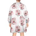 thumbnail image 2 of Wearable Oversized Blanket,Pink Cow Strawberry Pattern Wearable Blanket Hoodie for Adults,Cozy Hooded Blankets with Super Pockets,Super Warm Fuzzy Pullover for Women & Men, 2 of 6
