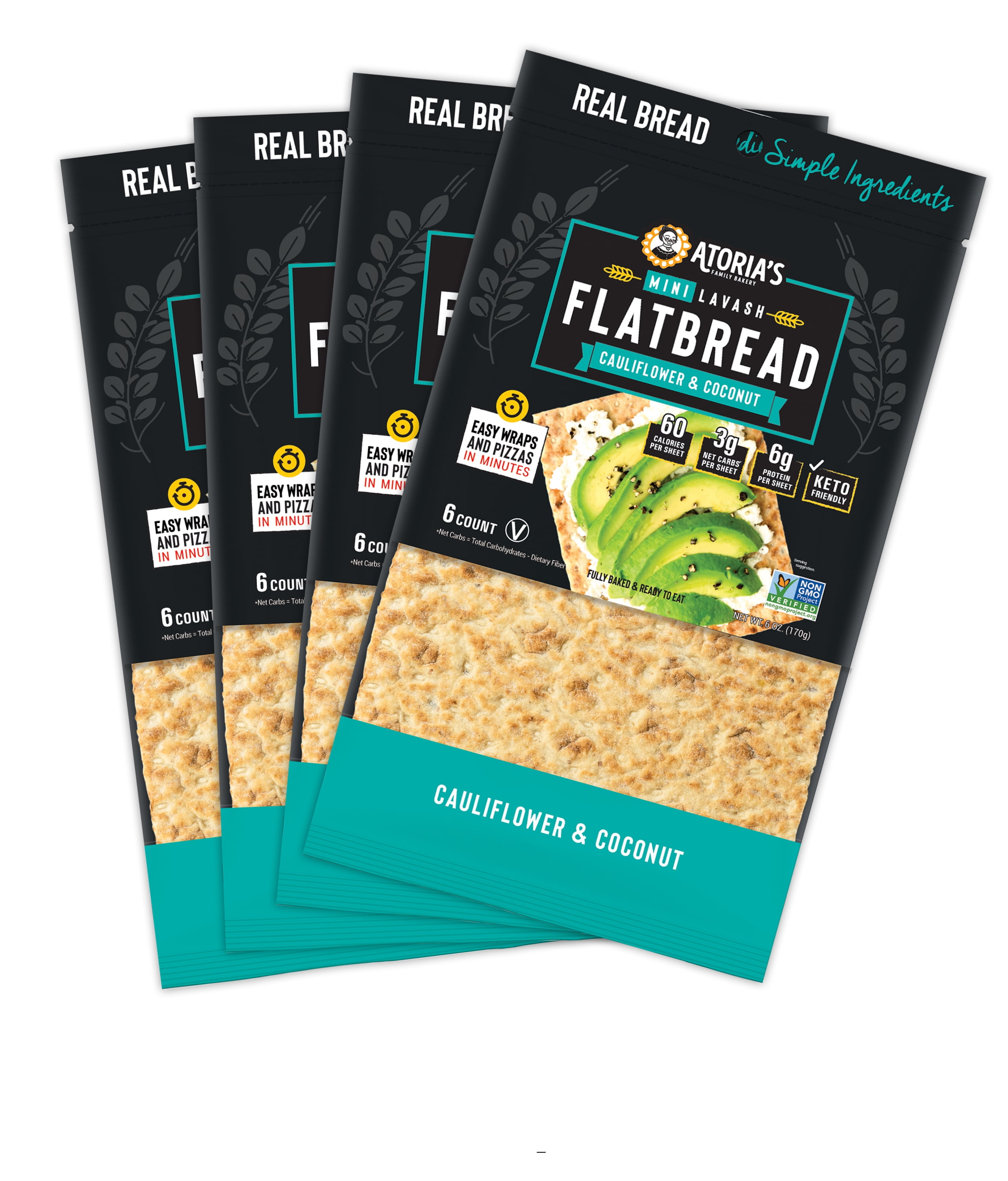 NEW Atorias Family Bakery Cauliflower & Coconut Mini Lavash Flatbread