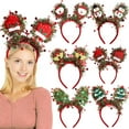 thumbnail image 2 of Selrti Christmas Headband for Women Girls Holiday Tree/Reindeer/Snowman/Bell Hair Aceessory with Tinsel for Xmas Party Favor, 2 of 8