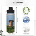thumbnail image 3 of Goofa Elephant Dog Print 18oz Sports Insulated Kettle With Straw Water Bottle Sports Water Bottle For Running Hiking Cycling Climbing Mans Womans, 3 of 7