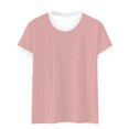 thumbnail image 4 of Pink Women's Short Sleeve T-shirt, Women'S Spring Round Neck Color Blocked Loose Casual Short Sleeve T Shirt,Women's Short sleeve T-shirt M, 4 of 4