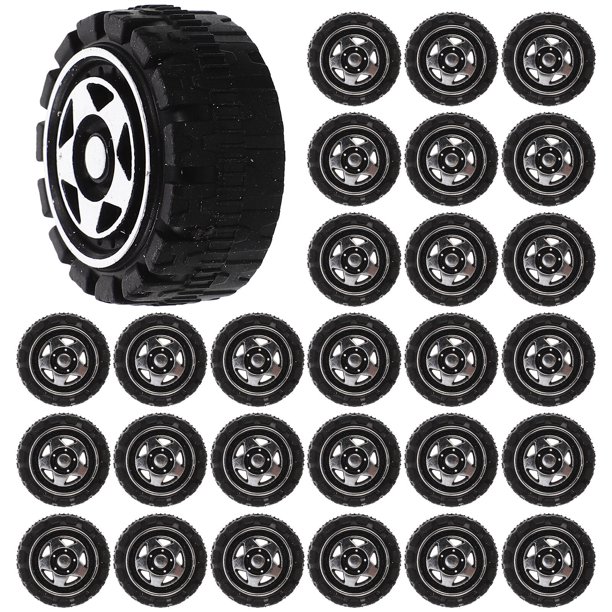 50Pcs Toy Wheels Toy Car Wheels Replacement Car Wheels DIY Car Assemble