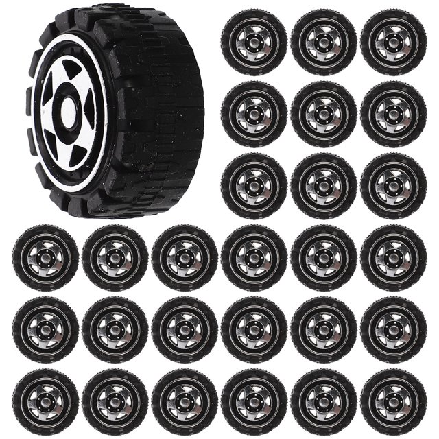 50Pcs Toy Wheels Toy Car Wheels Replacement Car Wheels DIY Car Assemble