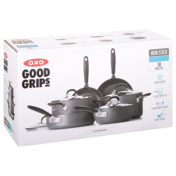 Oxo Good Grips Nonstick 10 Piece Cookware Set, Black