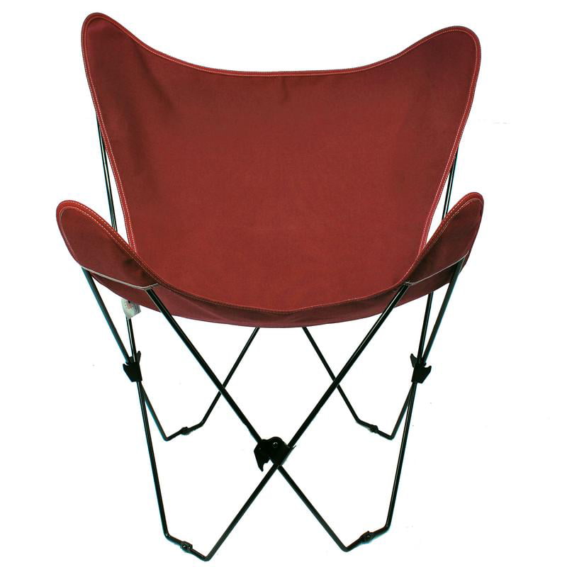 Butterfly Chair and Cover Combination w/Black Frame - Burgundy
