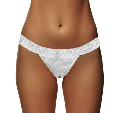 

Honeeladyy Sales Online New Women Thong Sexy Lace Bowknot Open Crotch Thong G-String Lingerie Underwear