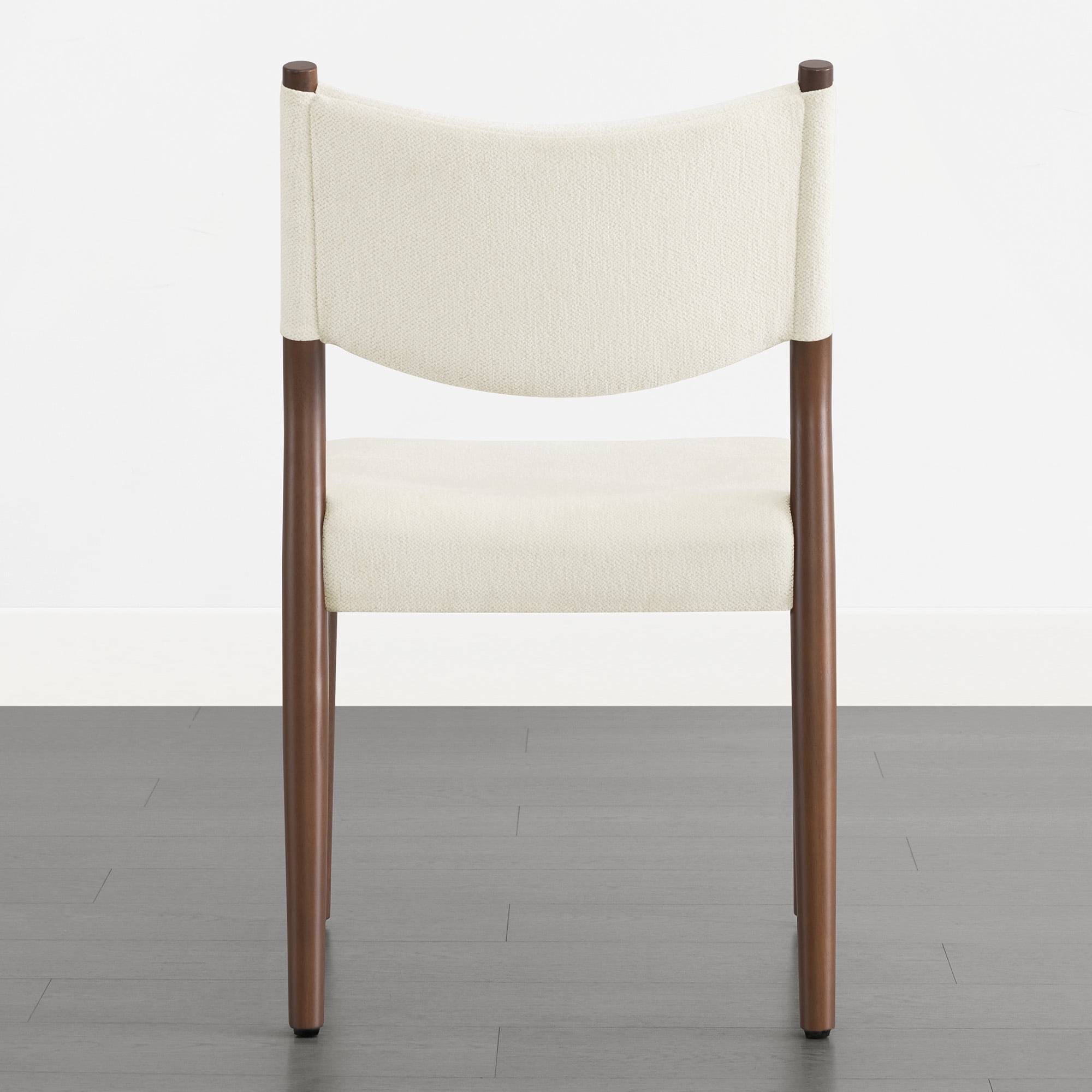 Spruce & Spring Solid Rubber Wood Dining Chair, Spill-Resistant & Stain-Resistant Chenille Fabric, Modern Upholstered Seat with Ergonomic Back, for Kitchen Living Room, Linen, Set of 2