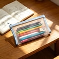 thumbnail image 5 of 5 Pack Zipper Mesh Pouch, Lightweight Clear Pen Bag Multicolor for Office Supplies, Travel Storage, College, Home & Work, Multipurpose Storage Bags, AKLJWH - #10 Blue, 5 of 6