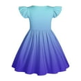 thumbnail image 5 of Generic Girl's Gradient Color Dress Ruffle Flutter Sleeve Summer Sundress Casual Pleated Knee Length Dresses for 3-14 Years, 5 of 6