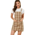 thumbnail image 1 of INSPIRE CHIC Women's Adjustable Strap Plaid Suspender Overall Dress, 1 of 6
