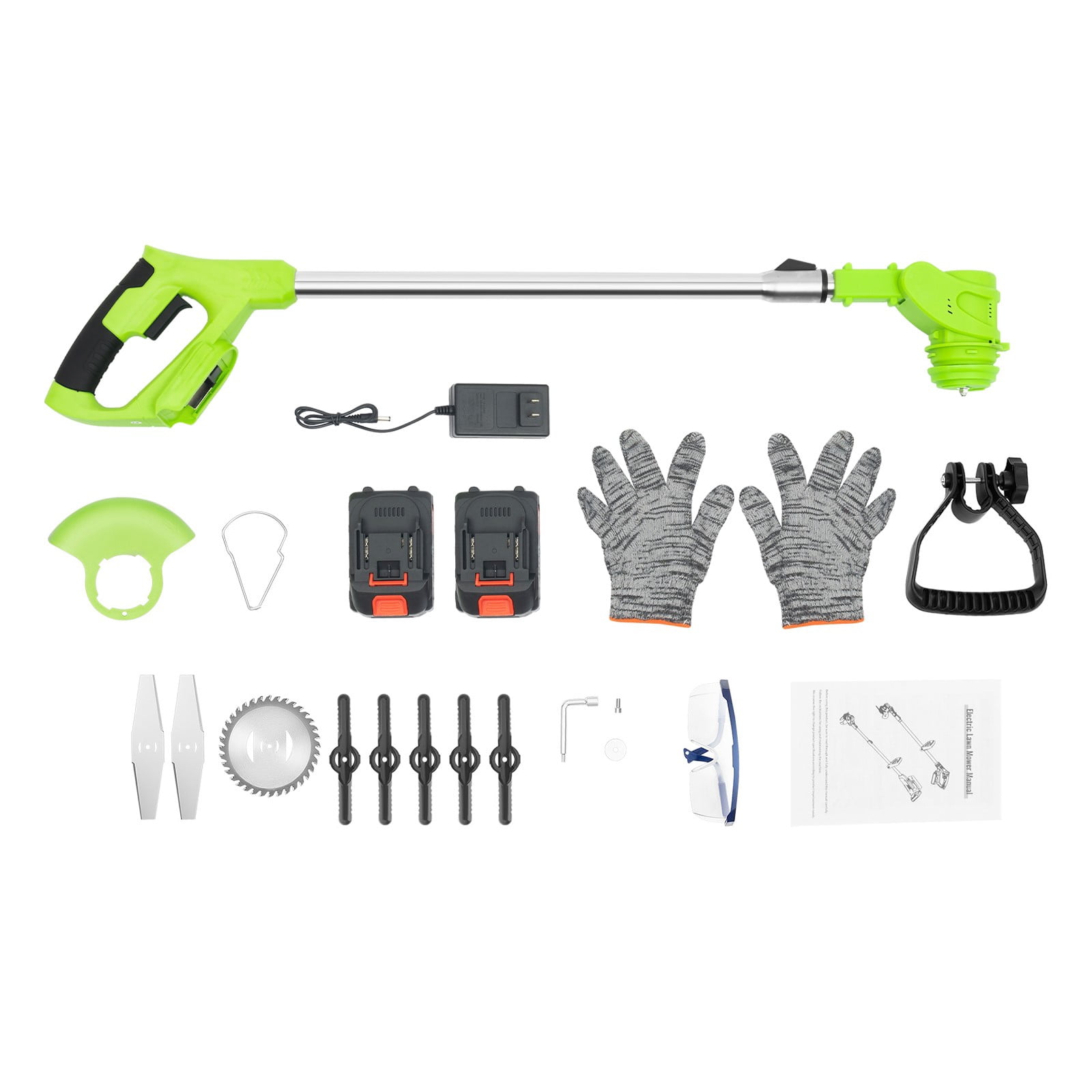 Weed Trimmer, Cordless String Trimmer 24V with 2 Batteries, D-Handle Grass Cutter Edger for Lawn, Garden, Yard, Includes Charger