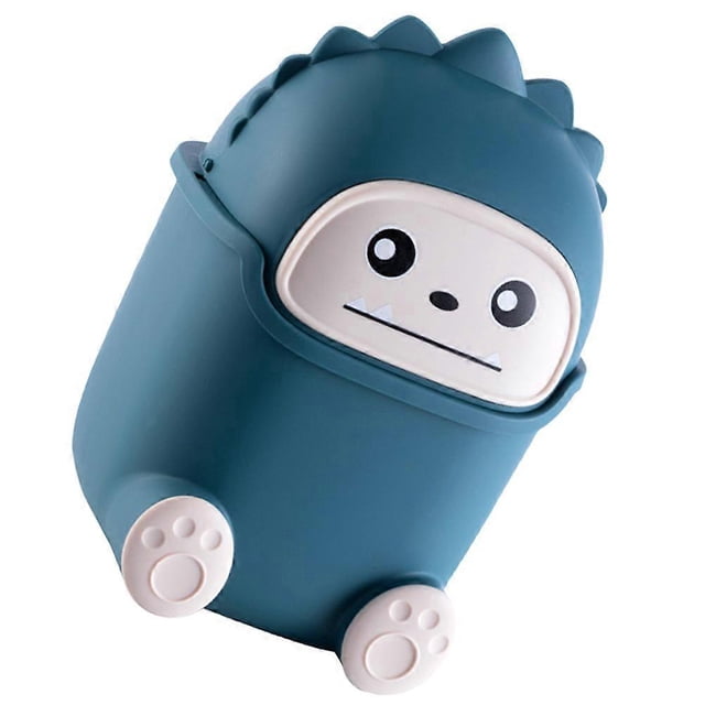 Desktop Organizer Small Trash Can For Creative Use 9.24x6.09x5.5in Blue Plastic 1Pcs
