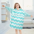 thumbnail image 5 of Teal Waves Wearable Blankets Hoodie Oversize Sherpa Wearable Soft Blanket Warm Cozy 3-14 Age, 5 of 7