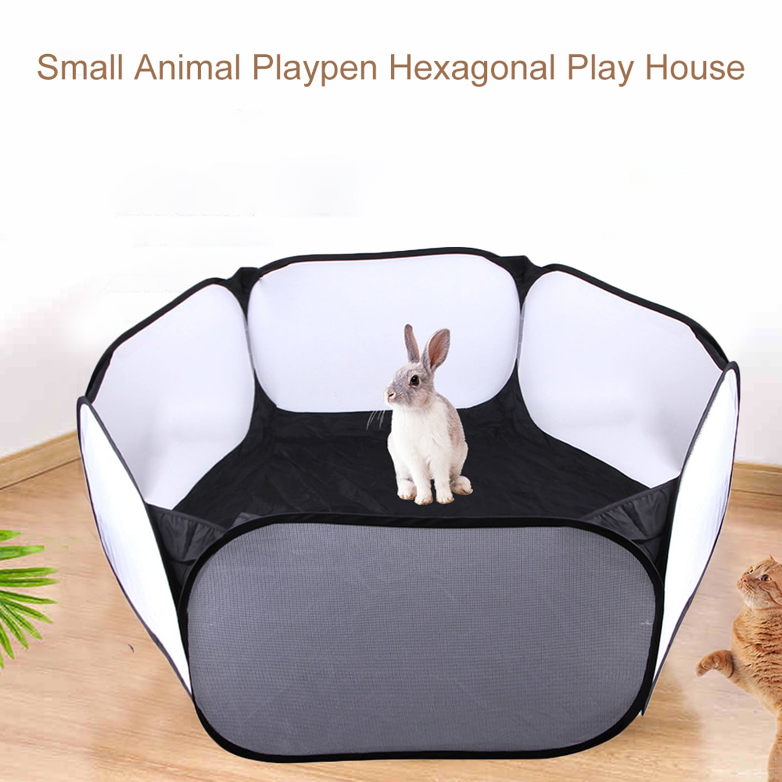 Cheer.US Small Animals Playpen, Breathable Prevent Escape Collapsible