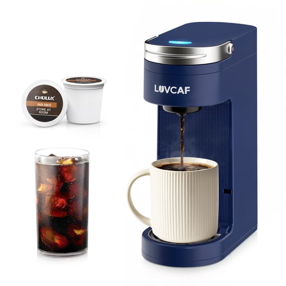 LUVCAF Single Cup Coffee Maker, Navy Blue