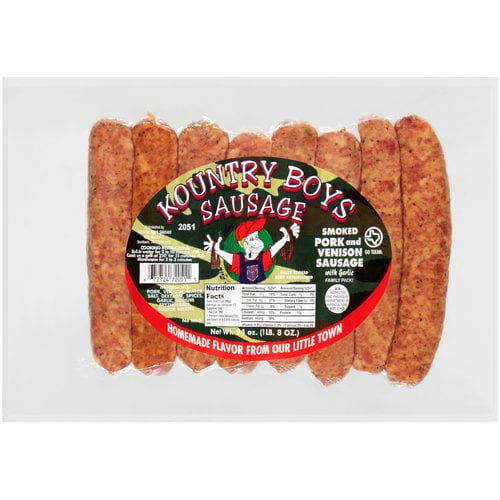 Kountry Boys Sausage Smoked Pork & Venison with Garlic Sausage, 24 oz, 8 ct by Kountry Boys Sausage