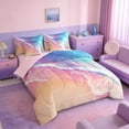 thumbnail image 2 of Manfei Pink Blue Wave Beach Twin Bedding Sets for Kids Boys and Girls, Coastal Ocean Print Bedding Comforter Set, Pink Reversible 7-Piece, 2 of 6