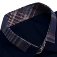 thumbnail image 6 of Jessboyy Men's Business Casual Button Down Shirts Short Sleeve Semi Formal Button up Work Shirt with Pockets Plaid Lined Summer Shirts Navy XXL, 6 of 7