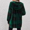 thumbnail image 6 of LEBONYARD Women's Trendy Oversized Thicken Faux Shearling Long Sleeve Chic Plaid Style Open Front Warm Loose Fitting Casual Winter Outerwear Coats, 6 of 7