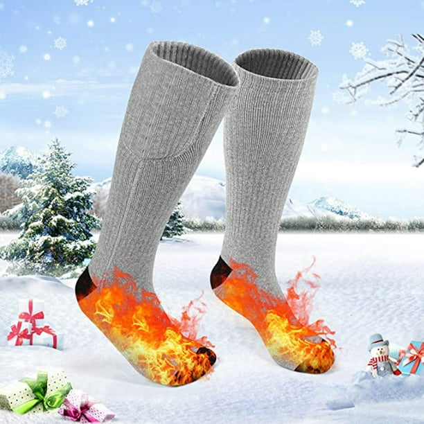 Chaussettes chauffantes rechargeables à piles chauffage unisexe chaussettes  thermiques électriques chauffe-pieds pour le ski chasse marche moto  équitation hiver chaussettes chaudes femmes hommes 