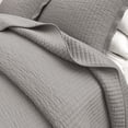 thumbnail image 6 of Solid Quilt Set - Lightweight, Soft, All-Season - 3-Piece Reversible Channel Stitched Bedding Set (King / California King, Ash Grey), 6 of 6