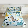 thumbnail image 2 of jejeloiu Colorful Cute Dinosaur Queen Comforter Set,Safari Animals Bedding Comforter Set For Boys Kids Reversible 3-Piece, 2 of 8