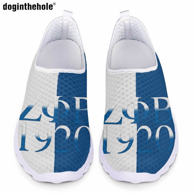 Doginthehole Fashion New Zeta Phi Beta Sorority Zapatos casuales para damas Zapatos de malla transpirables ligeros de moda Zapatillas de verano
