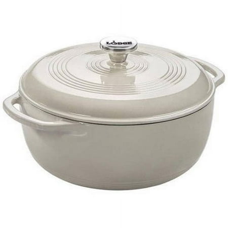 UPC 075536462134 product image for Lodge Cast Iron 6 Quart Enameled Dutch Oven  Oyster White | upcitemdb.com