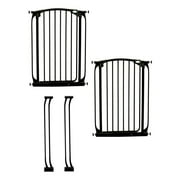 Dreambaby Black Chelsea Tall 28"-35", 2 Baby Gates & Extensions, Color Black