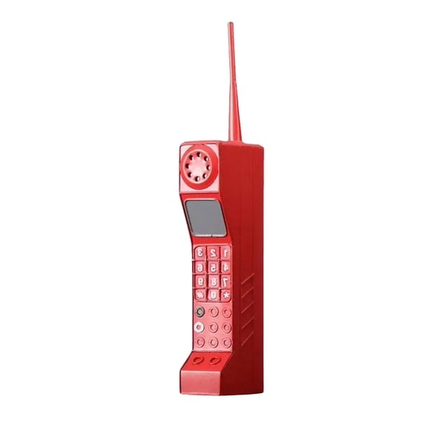 Modelo de teléfono móvil retro de los 80 con diseño de ladrillo, Makou, accesorio fotográfico de chapa metálica, decoración de escritorio para el hogar, regalo