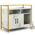 thumbnail image 6 of Spaco Hidden Cat Washroom with Double Doors and Scratch Cardboard-White,Cat Litter Box Enclosure, Cat Litter Box Furniture, Pet Crate, Cat Washroom Cabinet, Fits Most Litter Box, 6 of 10