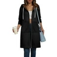 thumbnail image 2 of idosla Long Hoodies for Women Zip Up Double Zipper Fleece Jacket Tunic Sweatshirts Fall Winter Fashion Clothes (Black, L), 2 of 6