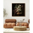 thumbnail image 2 of Drsoum Large 24x24in Natural Framed Vintage Rustic Flower Artwork Decor Mid Century Floral Wall Art Kitchen Bathroom Office Decor, 2 of 5