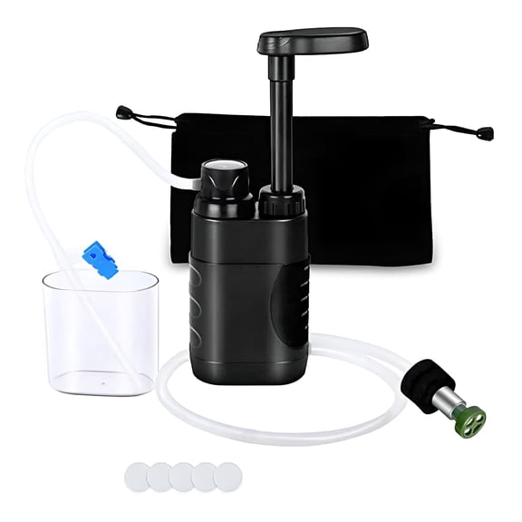 BESTSKY Water Purifier - Portable Stainless Steel Hand Pump Water Filter for Camping and Hiking