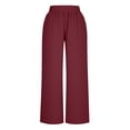 thumbnail image 5 of ZyeKqe Cotton Linen Pants Women Wide Leg High Waisted Beach Casual Loose Fitted Summer Solid Beach Travel Pants, 5 of 9
