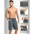 thumbnail image 2 of ANLIQI Mens Pajama Shorts Bamboo Rayon Lightweight Sleep Shorts Lounge Wear Pajama Pants with Drawstring Pockets 2 Pack(Black&Dark Gray,Small), 2 of 6