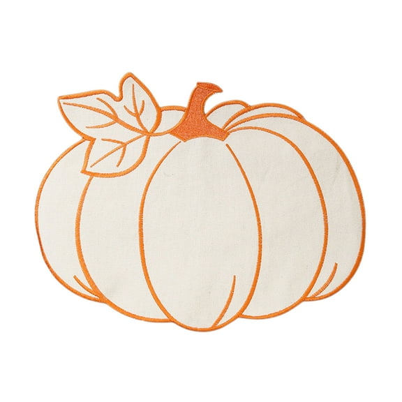 Bwiyojiz Home Decor Christmas Decorations Decoration Cloth Halloween Fabric Embroidered Pumpkin Table Mat No Scalding Insulated Household Placemat, Gifts for Her, Orange