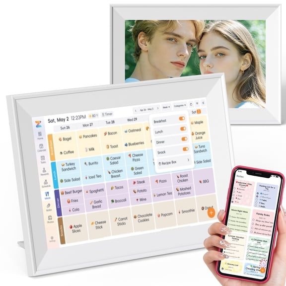 Dammyty Digital Calendar 10.1" Smart Calendar, WiFi Digital Calendar Planner, Interactive Touchscreen Electronic Calendar for Family Schedules, To Do List