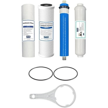IPW Industries Inc. Universal 4-Stage Under Sink Reverse Osmosis Replacement Filter Kit w/O-Rings and Wrench