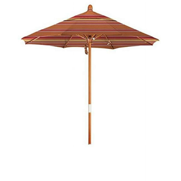 California Umbrella MARE758-56000 7.5 Feet Wood Market Umbrella Pulley Open Marenti Wood & Sunbrella, Dolce Mango