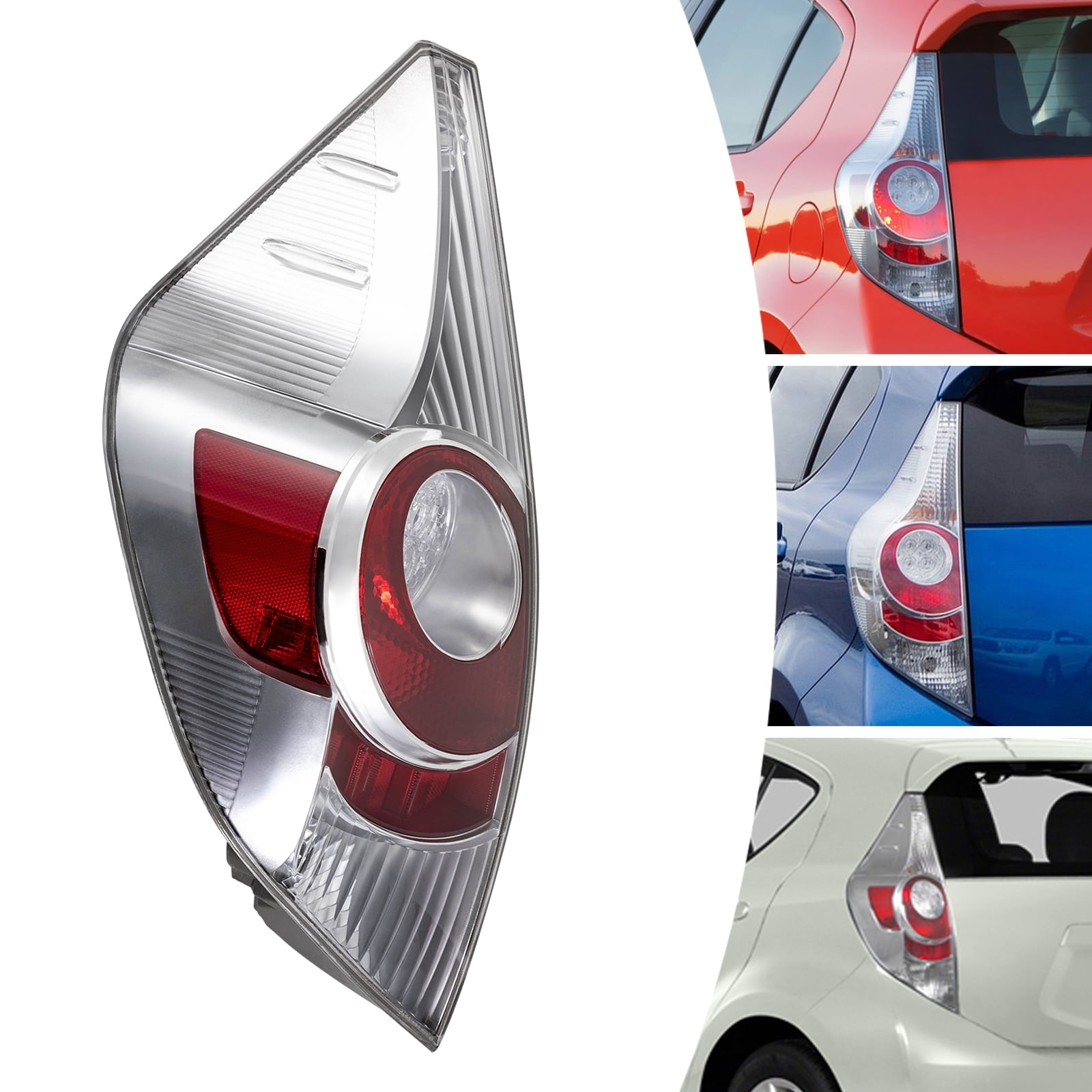 Miumaeov Left Side Tail Light Compatible with Prius C 2012-2014 Tail Light Lens Cover Replaces Halogen Rear Tail Light Assembly